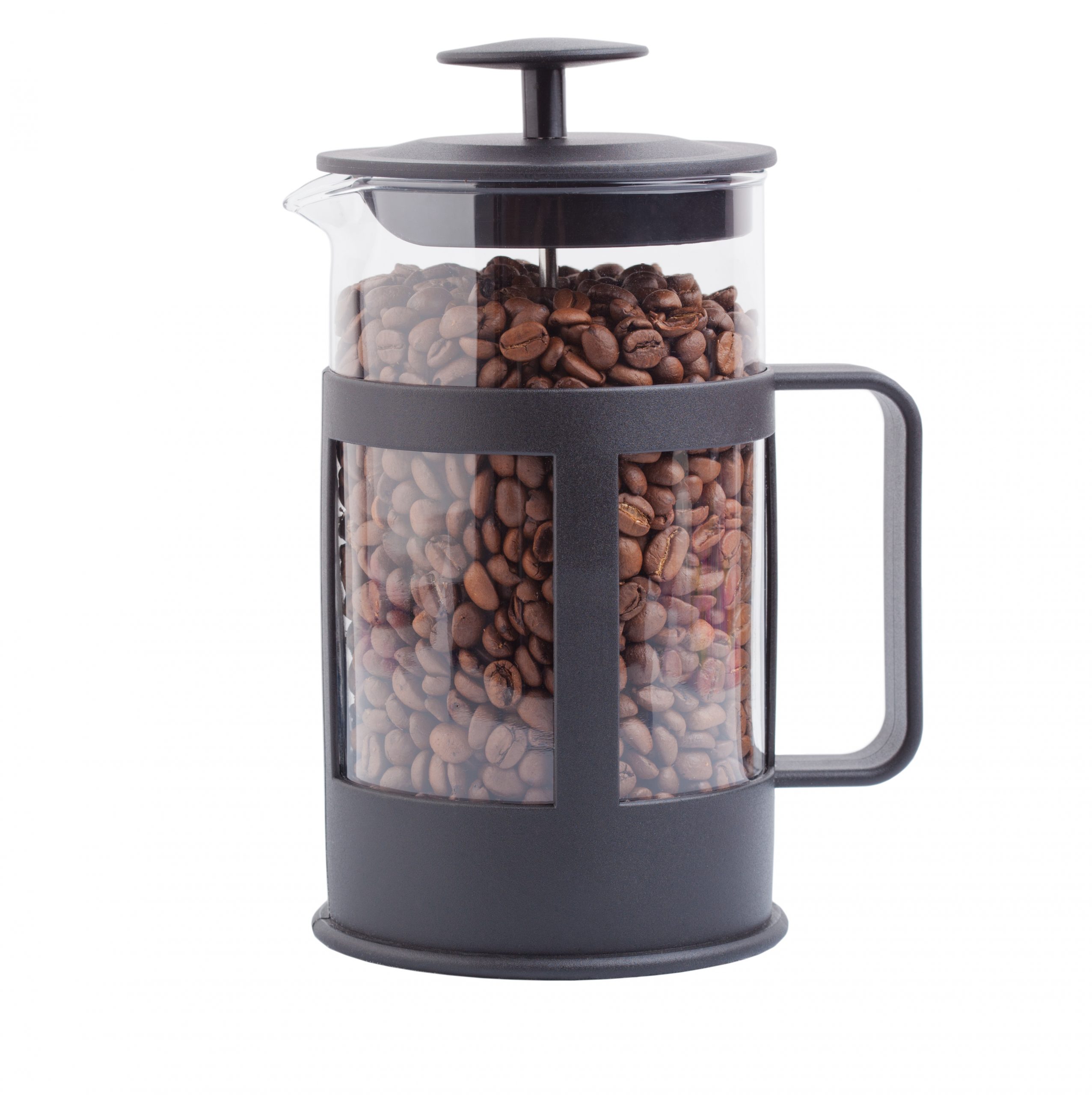 coffee beans in a cafetiere or french press